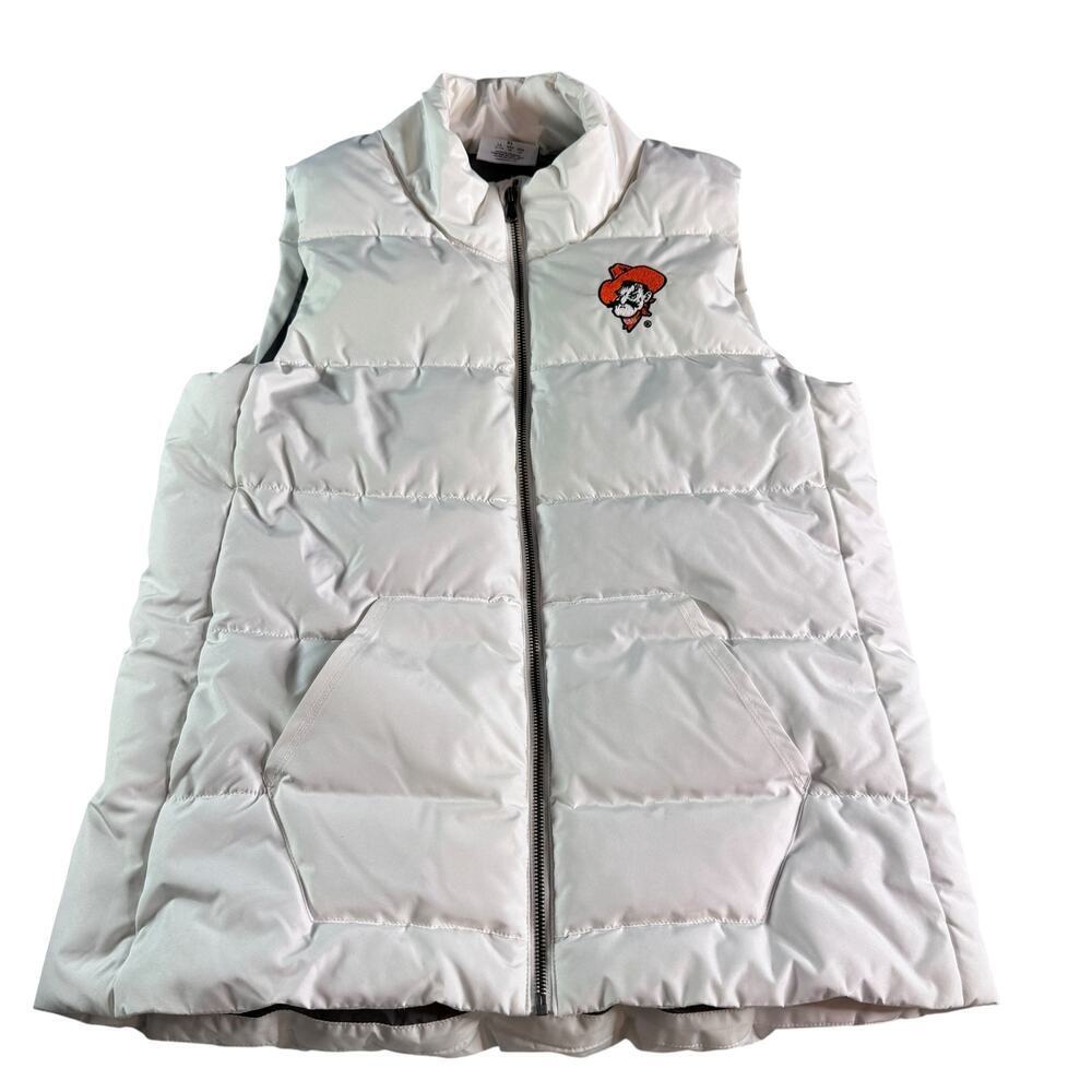 Champion Puffer Vest Women’s XL White OSU Cowboys Pistol Pete Jacket